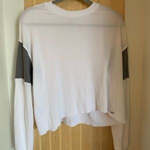 white cropped sweater